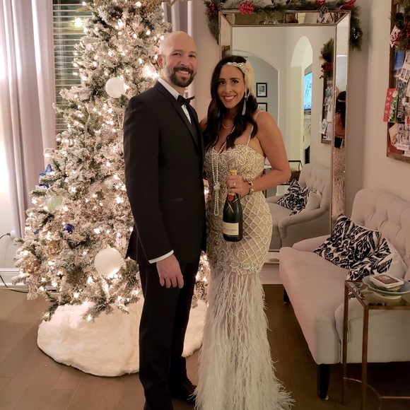 Terani Couture Beaded Feather Gown - Picture 2 of 5